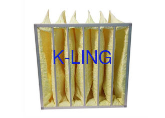 Filtro amarillo de los filtros de aire resistentes del bolsillo MERV14 de agua/de aire del bolso para los sistemas de la HVAC