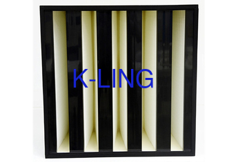 Papel de filtro compacto de la fibra de vidrio encajonado con el filtro plástico del banco de la ventilación V del marco