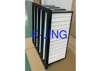 Filtros HEPA de tipo V-Bank de forma W Filtros de aire micro industriales de plástico medio