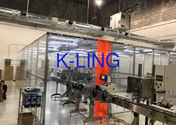 Sala limpia de Softwall con marco SUS 304 clase 10000 para producción con pared de plexiglás