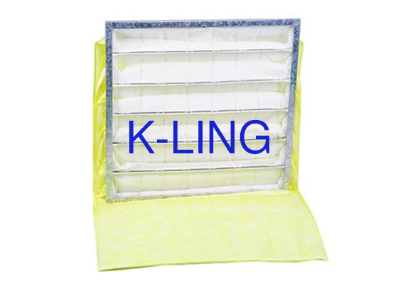 Filtro de aire de bolsillo resistente a la humedad Cuadro de aleación de acero galvanizado de aluminio para sistemas HVAC