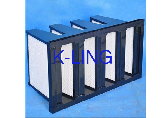 Fibra de vidrio de temperatura V Banco de filtro con construcción en forma de V