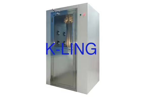 Ducha de aire de entrada automática con luces LED / puertas de cristal de marco SS oscilante