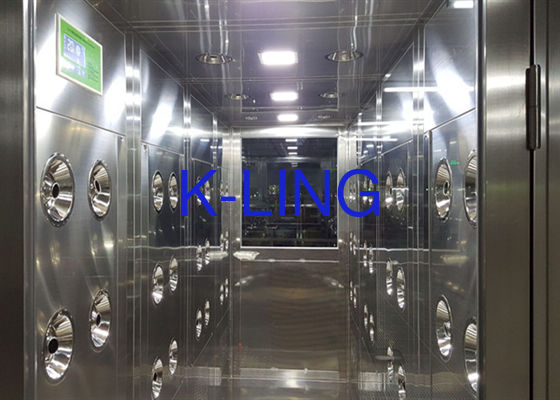 Clase 100 Ducha de aire de sala limpia con control PLC y acero inoxidable SUS304 Construcción para mercancías