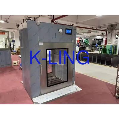 Caja de paso para sala limpia con manija de acero inoxidable: Mantenimiento de un entorno de producción limpio y seguro