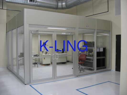 Sala limpia de pared dura con sistema de filtración de aire con filtro HEPA, puerta ignífuga y ventana de vidrio orgánico al vacío de doble capa