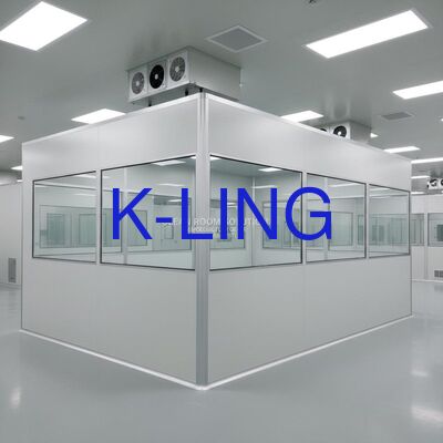 Sala limpia modular con filtro HEPA 99.99% a 0.3UM y grado de purificación ISO5/6/7/8 con iluminación LED integrada