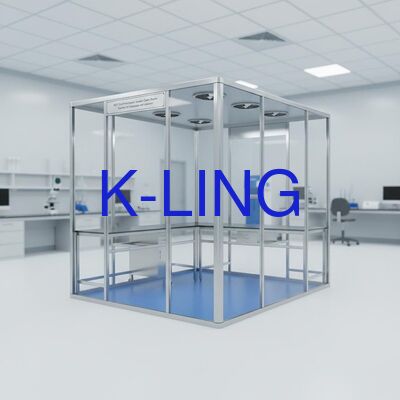 Sala limpia modular con filtro HEPA 99.99% a 0.3UM y grado de purificación ISO5/6/7/8 con iluminación LED integrada