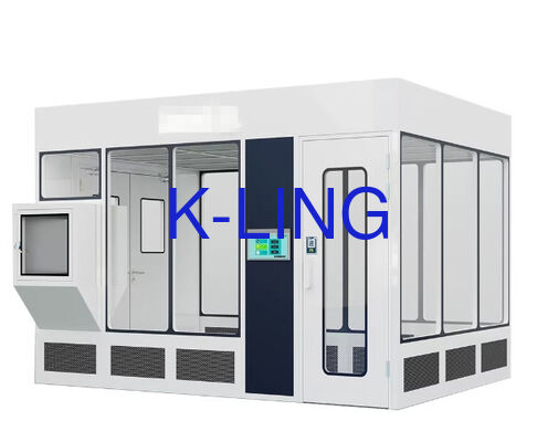 Sala limpia modular de la clase ISO 5 100 con puerta resistente al fuego y ventana de vidrio al vacío de doble capa