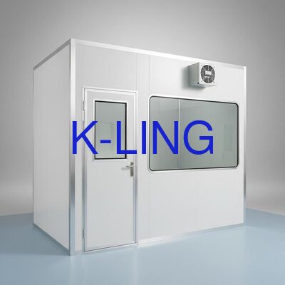 Sala limpia modular de pared dura con sistema de filtración de aire con filtro HEPA, puerta resistente al fuego y ventana de vidrio de vacío de doble capa