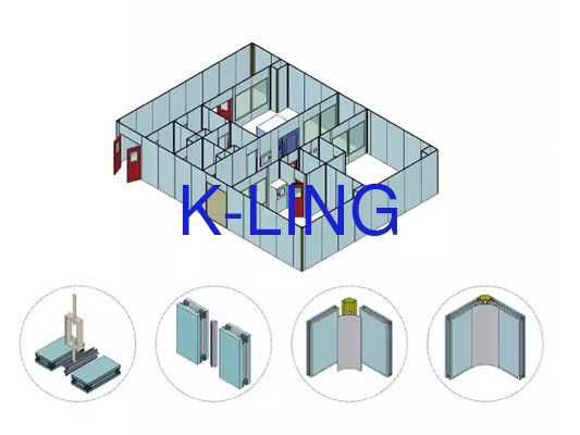 Salón limpio modular con filtros HEPA/ULPA de 50 mm de espesor para estaciones de trabajo de aire limpio de la clase 100/1000/10000
