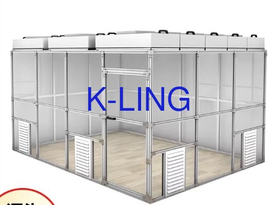 Sistema de sala blanca modular de 50 mm de espesor con piso de epoxi y nivel de limpieza ISO 5 para fabricación de equipos ópticos