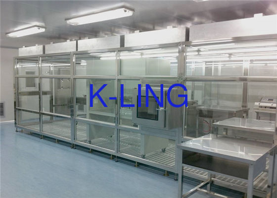 Sala limpia de pared blanda libre de polvo de clase 100000 con FFU para soluciones modulares de sala limpia