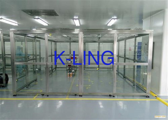 Sala limpia de Softwall con marco SUS 304 clase 10000 para producción con pared de plexiglás
