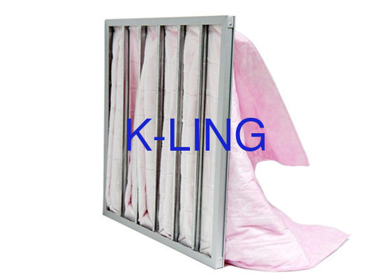 Bolso medio del filtro de aire del bolsillo de la eficacia F5-F9 con la fibra sintética