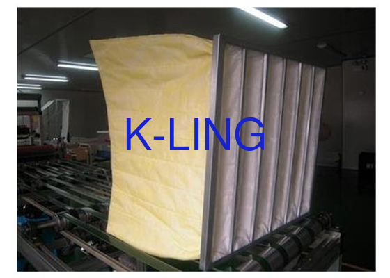 Fibra sintética 80% de humedad Filtro de aire de bolsillo Cuadro de acero galvanizado 50Pa Presión inicial