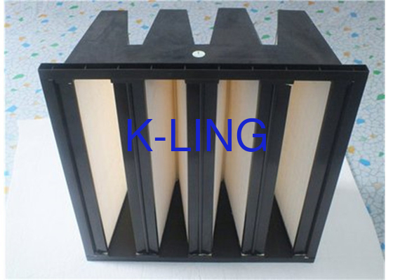 Fibra de vidrio de temperatura V Banco de filtro con construcción en forma de V