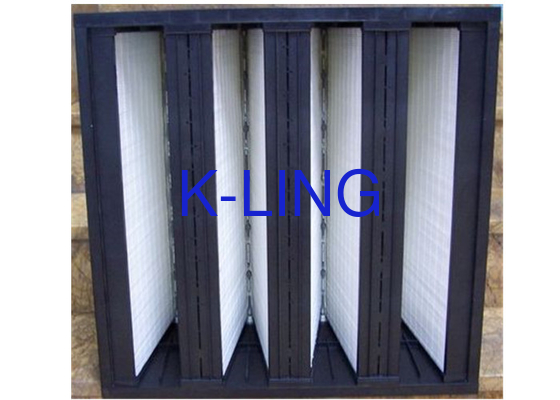 Capacidad de polvo Fibra de vidrio V Banco de filtro con medio de fibra de vidrio de gasqueta EVA 18 m2 Área