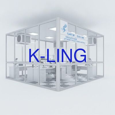 Sala blanca modular de más de 350 lux que incorpora material de piso de aleación de aluminio o PVC Clase 100 1000 10000 Rango de purificación optimizado para ensamblaje de productos electrónicos