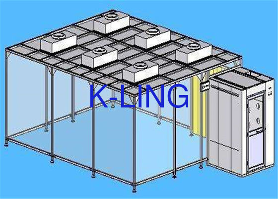 Sala limpia de pared blanda libre de polvo de clase 100000 con FFU para soluciones modulares de sala limpia